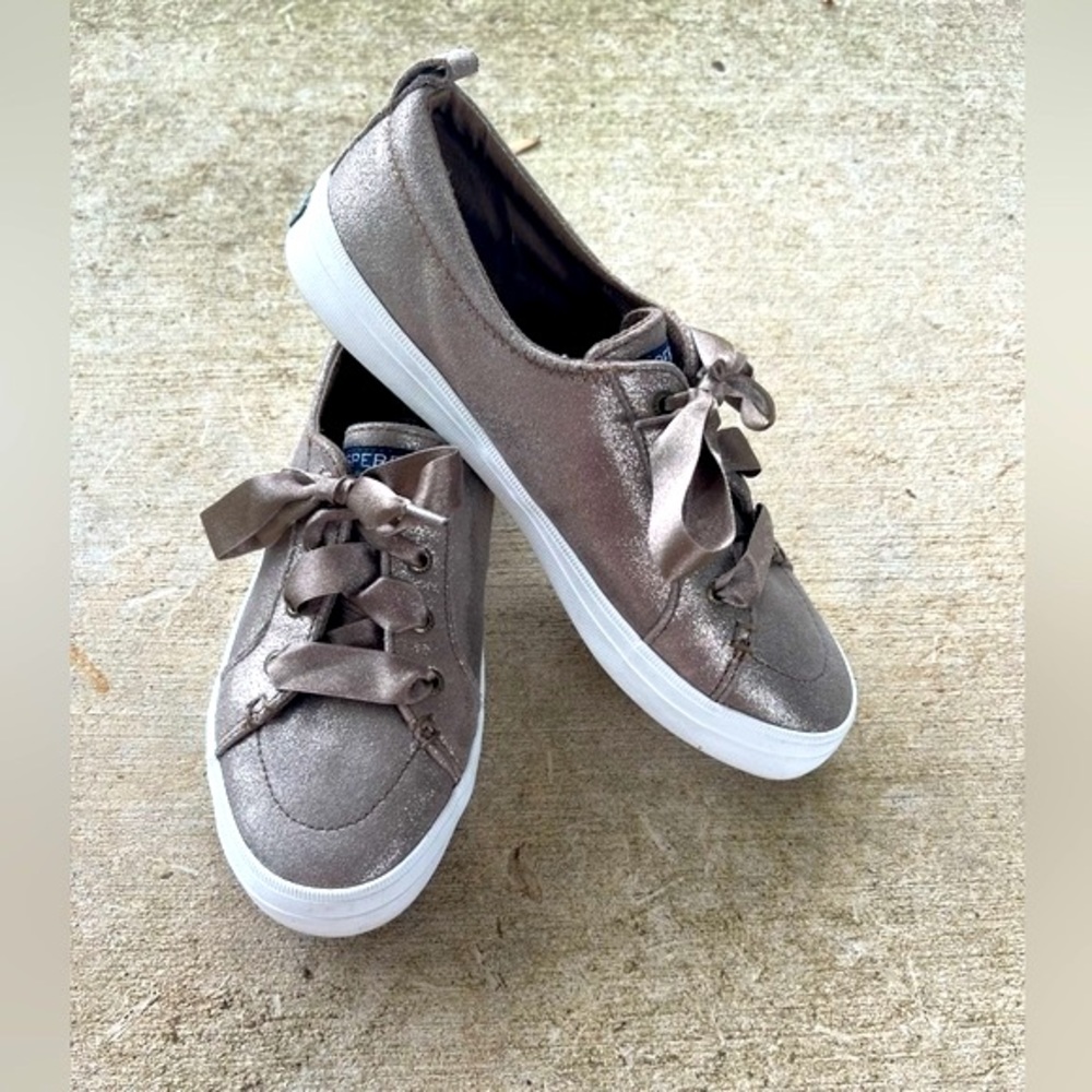 Sperry Top-Sliders Gold glitter women's size 8 shoe
